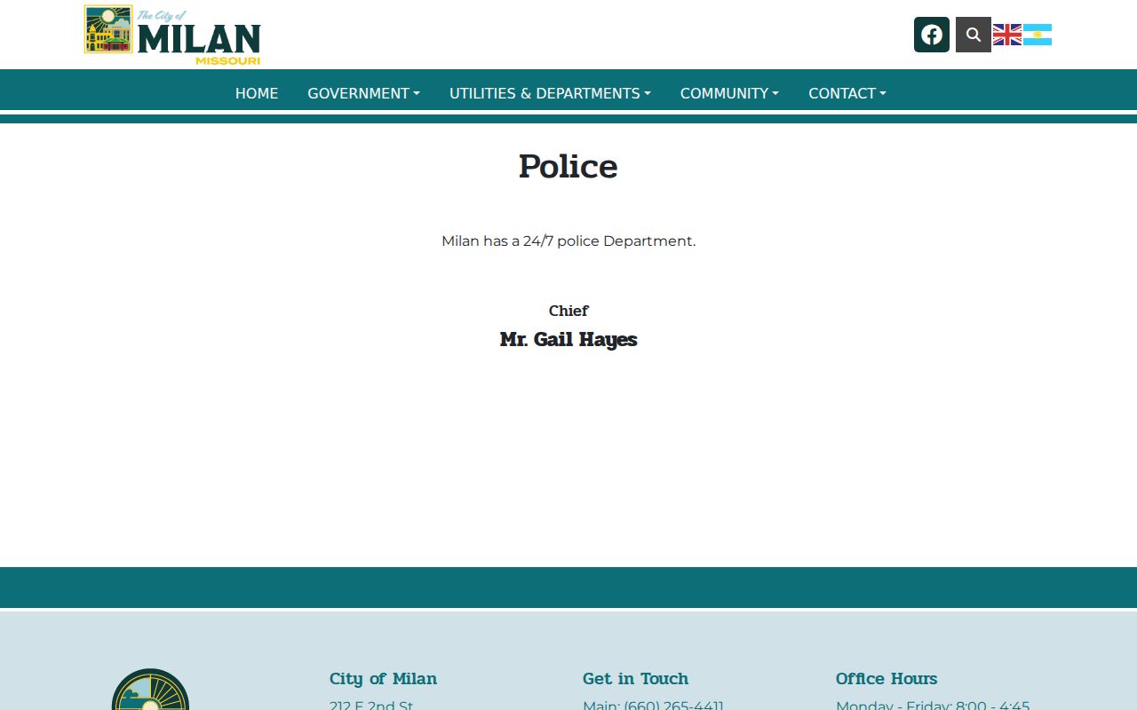 Sullivan County Milan Police Department public information page for arrest record routing